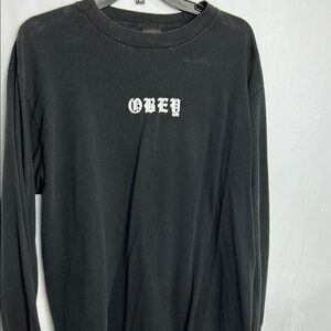 Obey Men's Black Long Sleeve Shirt
